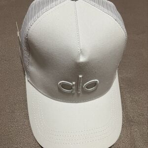 ALO Yoga White Cap with Embroidered Logo